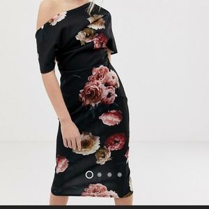 Asos Design Off Shoulder Sheath Dress Size 14
